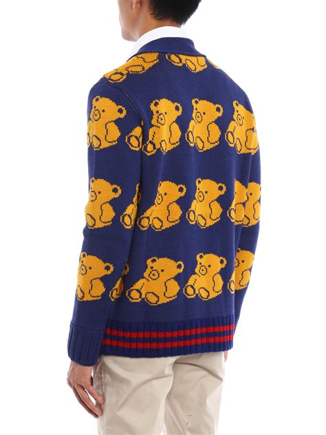 gucci teddy bear sweatshirt|gucci bear cardigan.